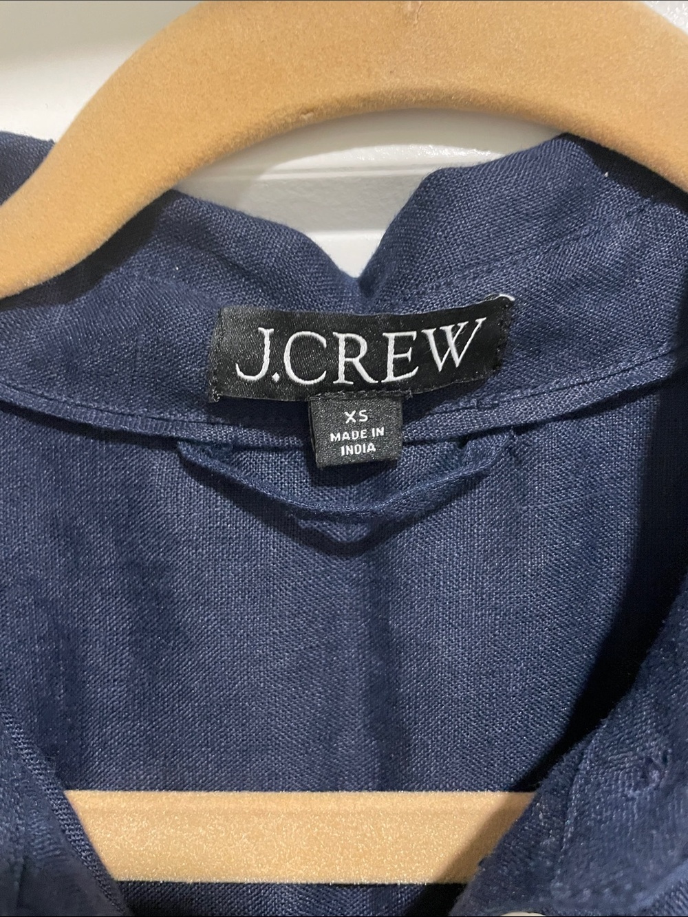J. Crew Linen Navy Button-Front Shirt Dress size XS - Picture 5 of 9